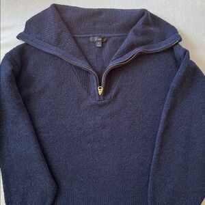 J. Crew  Zip-Up Sweater Navy Blue
